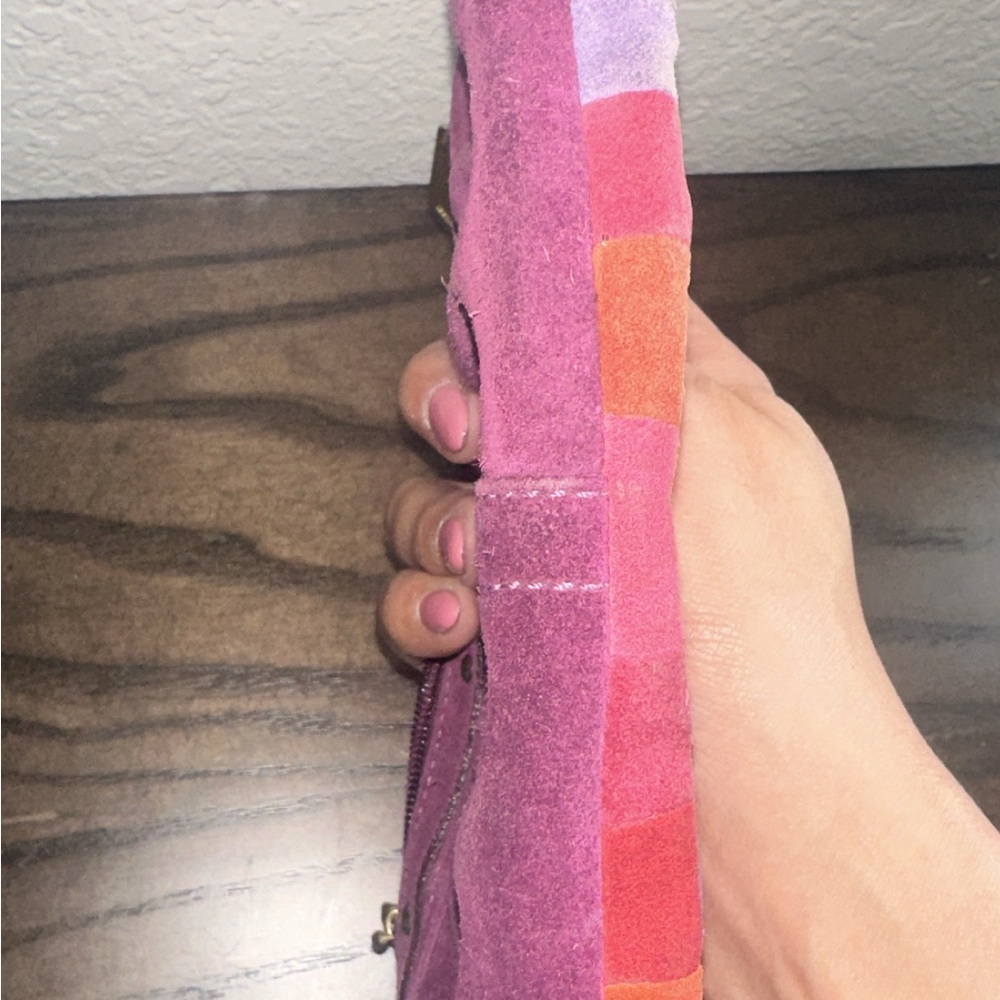 Coach Mosaic Suede Patchwork Vintage Wristlet- Pink - Picture 6 of 6